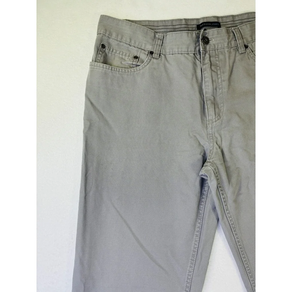 Van Heusen Studio Mens Gray Straight Leg Five Pocket Casual Pants 34x30